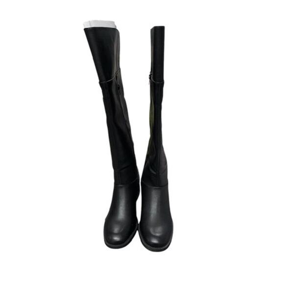 NWT!! "PORTIA" X Tall Blk Boots By Evans,Size 8,X Wide,Faux zipper Up Back,Sexy - Picture 1 of 11